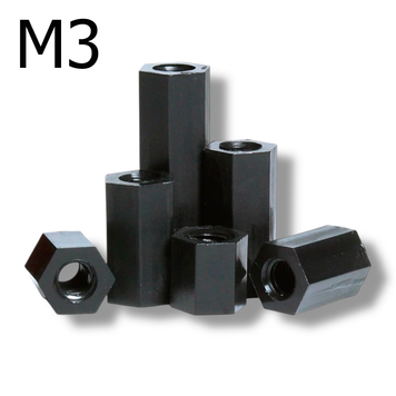 Стойка шестигранная нейлоновая черная М3x8 PА66 HTP-308B фото