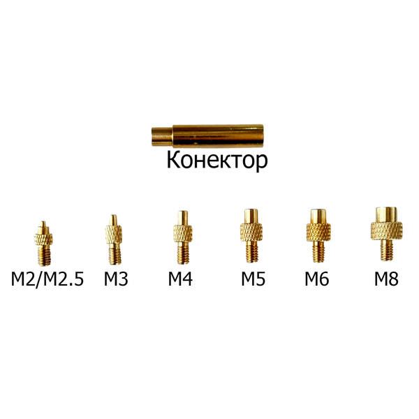 Комплект для пайки резьбовых втулок М2/М2.5, М3, М4, М5, М6, М8 91R-02-SFSTB фото