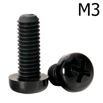 Винт нейлоновый с круглой головкой черный М3x4 PA66 BS119-03004 фото