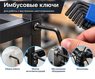 Шестигранные ключи для работы с крепежом Набор шестигранных ключей для ремонта и монтажа